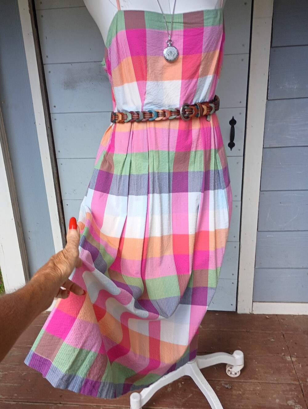 KATE SPADE NEW YORK X TARGET PLAID LAVENDER/PINK SUMMER SUNDRESS PREPPY MIDI LN